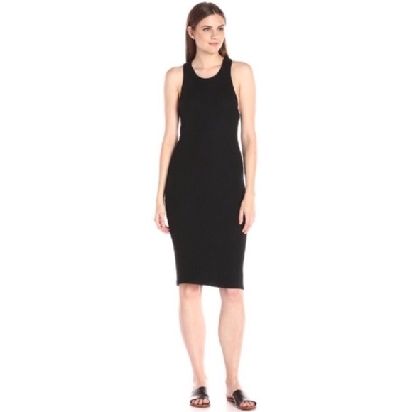 Super Soft Ribbed Knit Zipper Racerback Midi Dress - Picture 3 of 4
